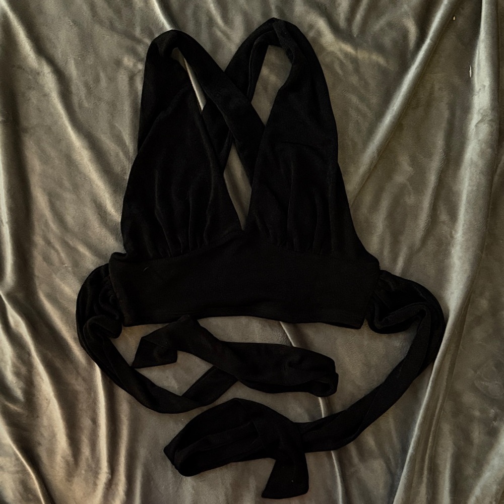 Cotton Candy Black Halter Top